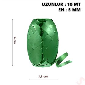 Resim SüSLe Bebek ve Parti Rafya, 5 mm x 10 mt - Metalik Yeşil 