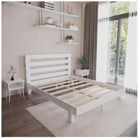 Resim Urban New Model Beyaz Renk Çam Ahşap Karyola-61 90 x 190 