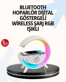 Resim HANA MODA 15W Hızlı Şarj Destekli LED Atmosfer Işığı ve Alarm Fonksiyonlu Lamba 