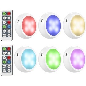 Resim Hangfox 6'lı Rgbw Dolap Işığı Seti - 1000mah Pil, 2 Kumanda, 16 Renk Ve 3 Dinamik Mod, Parlaklık Ayarlı 