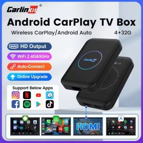 Resim Carlinkit Tbox Lite S Kablosuz Carplay 4gb Ram 32GB Rom Android Youtube Netflix Hareket Halinde Video Oynatma 