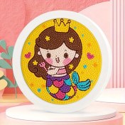 Resim 1 Set Dıy Karikatür Elmas Boyama Seti, Plastik Yuvarlak Çerçeve ile El Yapımı 