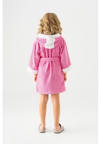 Resim Soley Pueri %100 Pamuklu Unisex Çocuk Bornozu Pembe 