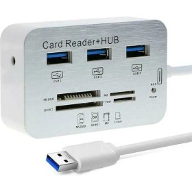 Resim 3 Port USB 3.0 Hub Alüminyum Ms Sd M2 Tf Çok In-1 Hafıza Kartı Okuyucu Adaptörü 