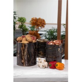 Resim Braventa Collection -EFB29H8 Patates Soğan Sarımsak Saklama Kabı 3 Lü Set, Rock And Gold (Rock And Gold) 