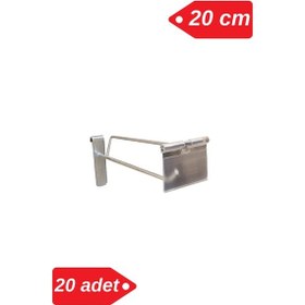 Resim 20 Cm - 20 Adet Galvaniz Etiketli Tel Pano Kancası Raf Askısı Galvaniz 