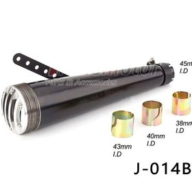 Resim Chopper Cruiser Cafe Racer Vintage Bobber Performans Egzoz Siyah J014b 