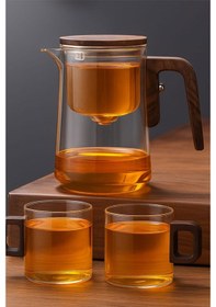 Resim Otomatik Cam Demlik 2 Bardak Hediye Cam 