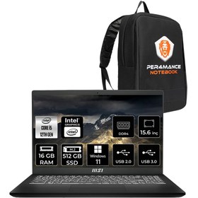 Resim MSI Modern 14 C12MO i7 1255U 16GB 512GB SSD 14" FHD IPS W11P Taşınabilir Bilgisayar & PER4 ÇANTA 