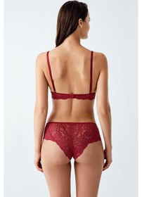 Resim Luw 4082 Bordo Dolgulu Sütyen Külot 2Li Takım Bordo 