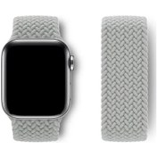 Resim iOs Watch Uyumlu Serisi İçin Elastik Örgülü Döngü Watch Band Ultra 44mm 40mm 45mm Pearl White S 