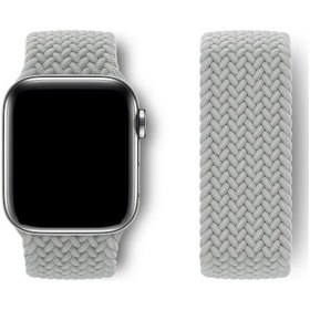 Resim iOs Watch Uyumlu Serisi İçin Elastik Örgülü Döngü Watch Band Ultra 44mm 40mm 45mm Pearl White S 