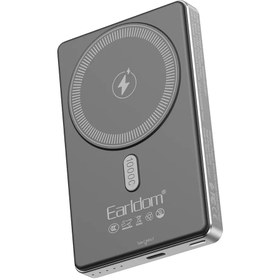 Resim EARLDOM PD49 10.000 mAh 15W Kablosuz Şarj ve 20W Type-C Çıkışlı PD Hızlı Şarj Powerbank - Siyah 