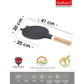 Resim Hype Store Taşhan Döküm Waffle Tavası Ahşap Kulp Siyah 