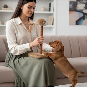Resim Lady Fify Kedi ve Köpek için Ses Çıkaran Oyuncaklı ve Dayanıklı Kedi Tırmalama Tahtası 