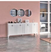 Resim Adoremobilya Country Yemek Odası 4 Kapaklı Iç Çekmeceli Konsol - Diamond Beyaz 