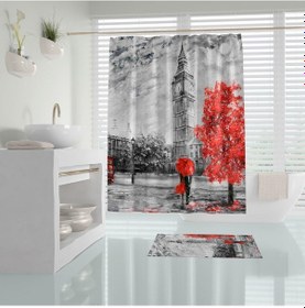 Resim Zethome Tropik Bigben Banyo Duş Perdesi Tek Kanat 1X120X200 Çok Renkli 