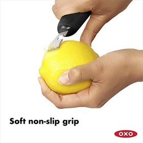 Resim OXO - Good Grips Soyma Bıçaklı Limon Rendesi ve Limon Kabuğu Soyma Aleti, Siyah 