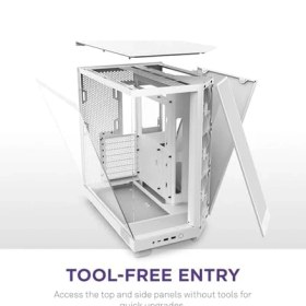 Resim Nzxt H6 Orta Kule Atx Pc Kasası, Kompakt Çift Odacıklı Tasarım, Panoramik Temperli Cam, Yüksek Hava Akışı, 3x 120MM Fan Dahil, Kablo Yönetimi, Beyaz 