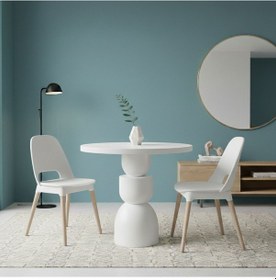 Resim Orbis Yuvarlak Ahşap Yemek Masası 100x100 Beyaz 