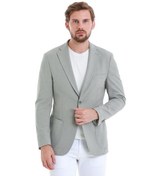 Resim Gri Slim Fit Kareli Mono Yaka Klasik Ceket 14293024d001 140 Gri 