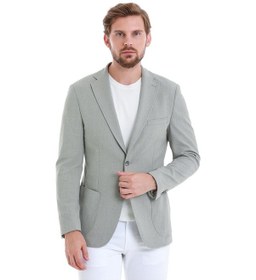 Resim Gri Slim Fit Kareli Mono Yaka Klasik Ceket 14293024d001 140 Gri 