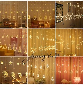 Resim Xindoker Sarı Led Perde Işıkları Noel Doğum Günü Odası Odalar Dekoratif Sahne Aydınlatması Sarı 