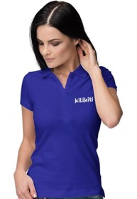 Resim KİLİKİTİ Kadın Spor T-shirt Polo Yaka Saks Mavisi 