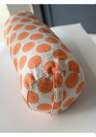 Resim Zafu Silindir Uzun Yoga Meditasyon Minderi Bolster Turuncu 