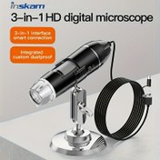 Resim 1600X 200W/30W Piksel Dijital Mikroskop Kamera, Büyüteç, 3'ü 1 Arada/USB, Laptop için Böcek Derisi Bitki Gözlemi Endüstriyel Test Devre Kartı Tespiti Örgü Giyim Testi 