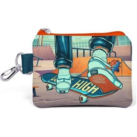 Resim Coral High Kids Civit Neon Turuncu Kaykay Desenli Bozuk Para Çantası 21823 Çok Renkli 