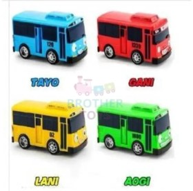 Resim Brother Toys Tayo Oyuncak Otobüs 7 cm 4lü Set Çek Bırak Tayobüs Tayo Gani Lani Aogi 