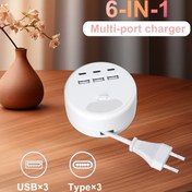 Resim Yeni çok fonksiyonlu telefon şarj cihazı/lamba/delikli şarj aleti/USB güç çıkışı, 3 USB-A portu ve 3 TYPE-C portu ile donatılmış, kompakt ve pratik; evde, ofiste, mutfakta, garajda, dış mekanda ve seyahatte kullanım için uygundur, Mutfak Priz Şeridi,Ev Ofisi Aksesuarı,Taşınabilir Şarj Cihazı,Verimli Güç Dağıtımı,Güvenilir Güç Kaynağı,Çok Yönlü Güç Adaptörü,Sık Seyahat Edenler,Ev Ofisi Çalışanları 