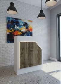 Resim Resital Ledli Karşılama Bankosu G-90 Cm Ofis Kasa Resepsiyon Masası Banko-002-1-2 