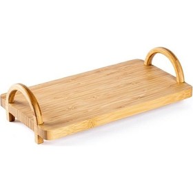 Resim Tantitoni Bambu Tutacaklı Düz Tepsi 30x16cm Ahşap 