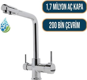 Resim Filter Store Arıtma Bataryası 3 Yollu Arıtma Musluğu Su Arıtma Bataryası Sıcak-Soğuk Mix Krom 