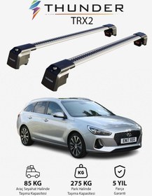 Resim Hyundaı İ30 Tourer 2017-sonrası Trx2 Thunder Carrier Kilitli Ara Atkı Taşıyıcı Tavan Barı Siyah 