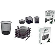 Resim Gen-of 5 Parça Ofis Seti Çöp Kovası + Evrak Rafı+masa Seti 3'lü 