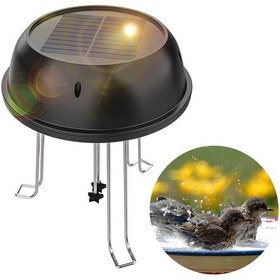 Resim Kuş Banyosu Için Güneş Enerjili Su Wiggler Yuvarlak Siyah 