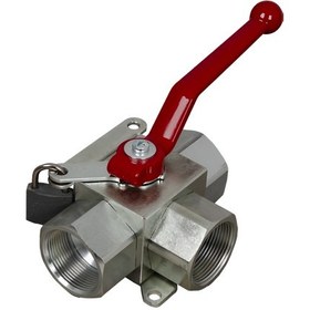 Resim HİDROLİK 3-YOLLU EMNİYET KİLİTLİ KÜRESEL VANALAR (L-TİPİ) - ZEMİNE SAC MONTELİ 