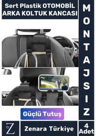 Resim Premium Sert Plastik Yüksek Ağırlık Güçlü Tutuş Çanta Takım Elbise Araç Arka Koltuk Kancası 4 Adet 