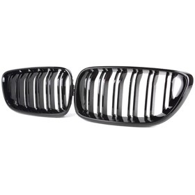 Resim Bmw 2 Serisi F22 2014 - 2017 Uyumlu M2 Panjur ( Çift Çizgi Böbrek ) Pıano Black 