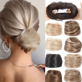 Resim 3 İnç Tek Sentetik Düz Saç Halkası, Chignon, Koyu Kahverengi, Açık Kahverengi, Sarı, Altın, Vurgularla, Kadın Saç Stilleri, Partiler, Cosplay, Kostümler, Saç Aksesuarları 