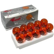 Resim 12v 21w 93 Düz Tırnak Turuncu Sinyal Ampulü 10 Adet 