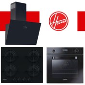 Resim Hoover 3'lü Siyah Cam Ankastre Set (HDG6C2GBTK Davlumbaz, HVW6MBB Ocak, HOT3051BI/E Fırın) 