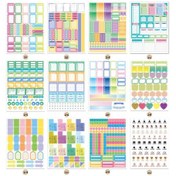 Resim Yifomall 12 Adet Çok Amaçlı Planlayıcı Sticker - Haftalık/günlük Organizasyon İçin Dekoratif Yapışkan Notlar 220x165mm 