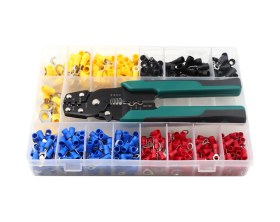 Resim Yifomall 0.75-6mm² Telle Uygun Metal Soğuk Pres Terminale Seti - 15 Tip 520 Adet + Pres Makinesi + Taşınabilir Depolama Kutusu 