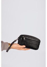 Resim Westbag Unisex Hakiki Dana Derisi El Geçmeli Portföy Çanta Premium Kalite Günlük Clutch Siyah 