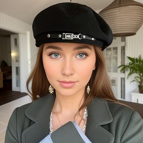 Resim Unisex Tüvit Beret Şapka Metalik Zincir Detaylı - Rüzgar Geçirmez Sıcak Kışlık Erkek ve Kadın Bere, Ayarlanabilir Tasarım, Hafif Soğuk Hava Aksesuarı Noel & Outdoor Modası için, Esnemez 