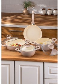 Resim Emsan Crystal Rose 7 Parça Güveç Seti Rose 